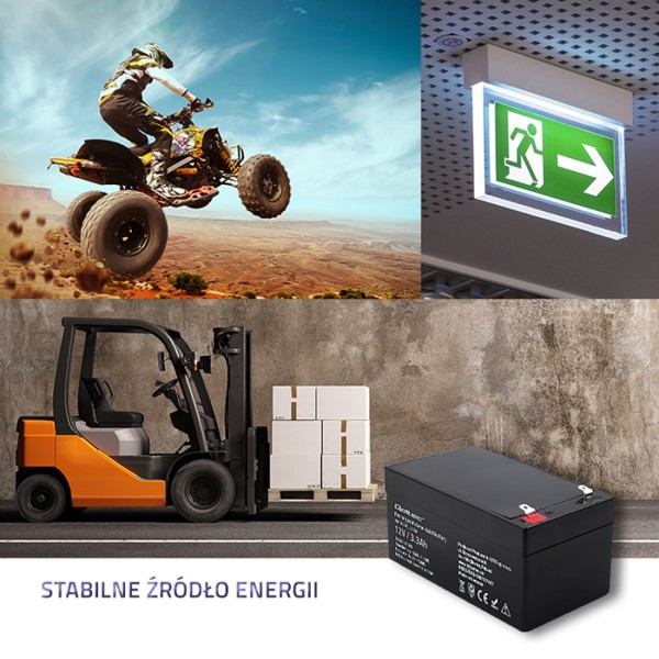 Акумулятор необслуговуваний LongLife AGM Qoltec 12V 3.3А/год