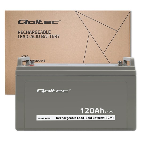 Акумулятор необслуговуваний LongLife AGM Qoltec  12V 120А/год