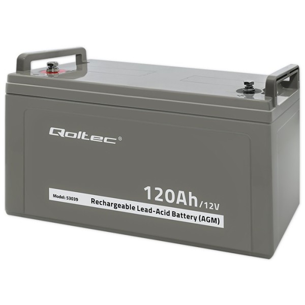 Акумулятор необслуговуваний LongLife AGM Qoltec  12V 120А/год