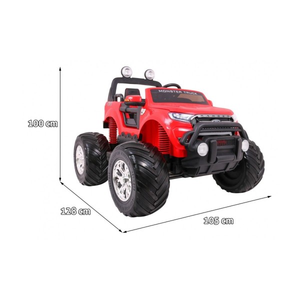 Джип на акумулятор Ford Ranger Monster 4x4, червоний