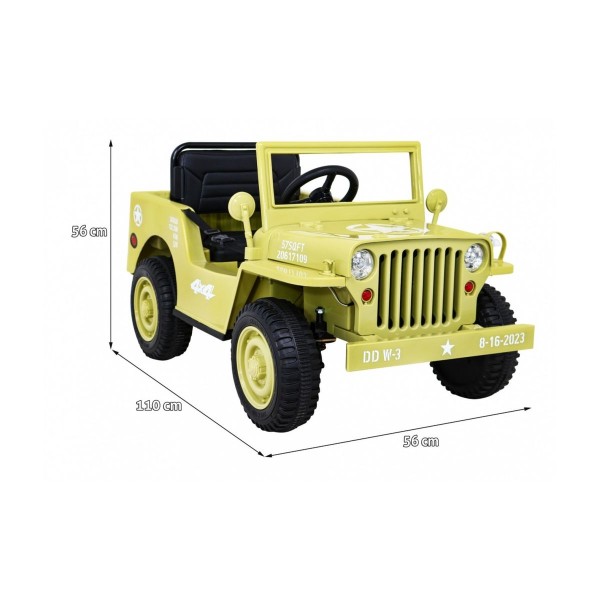 Джип на акумулятор військовий 4x4 Ramiz Retro, бежевий