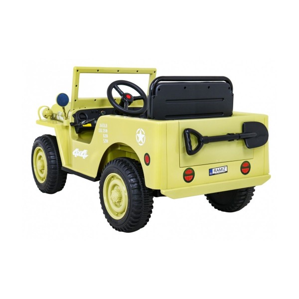 Джип на акумулятор військовий 4x4 Ramiz Retro, бежевий