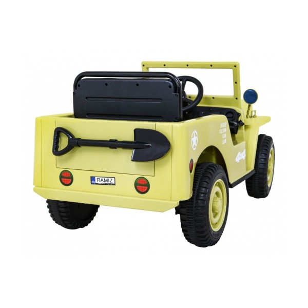 Джип на акумулятор військовий 4x4 Ramiz Retro, бежевий