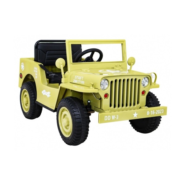 Джип на акумулятор військовий 4x4 Ramiz Retro, бежевий