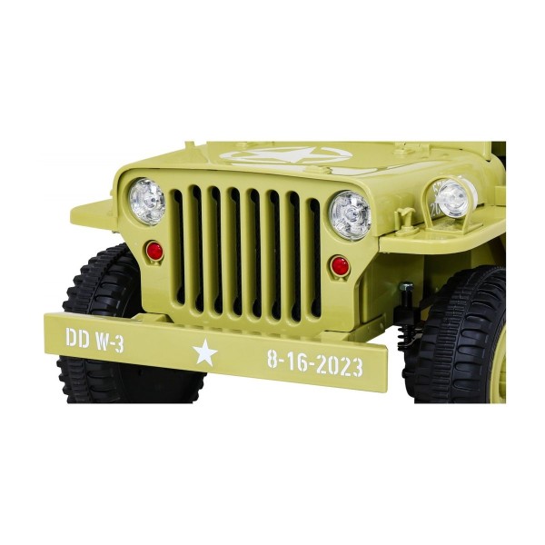 Джип на акумулятор військовий 4x4 Ramiz Retro, бежевий