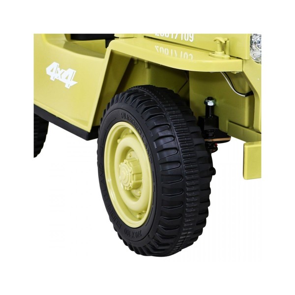Джип на акумулятор військовий 4x4 Ramiz Retro, бежевий