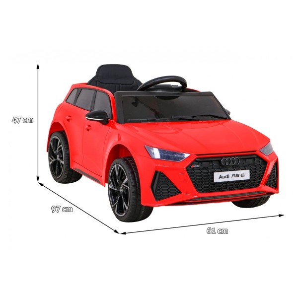 Автомобіль на акумуляторі Audi RS 6, червоний