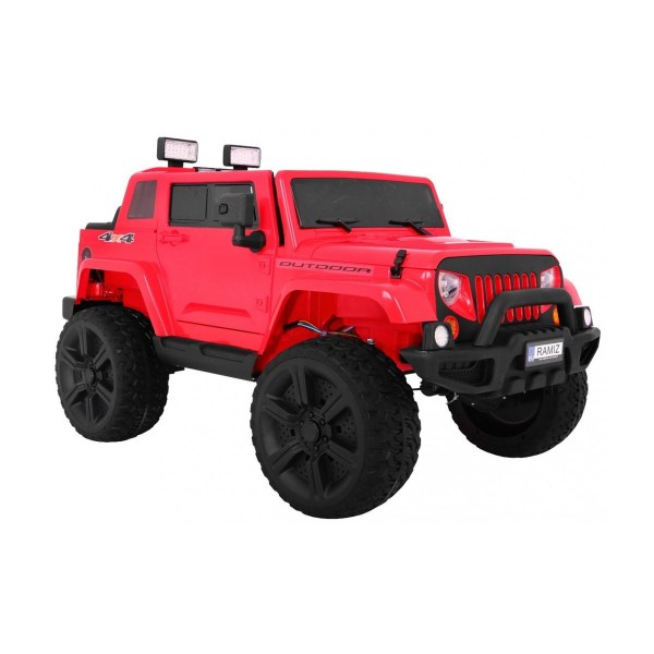 Джип на акумулятор 4x4 двомісний Ramiz Mighty Jeep, червоний