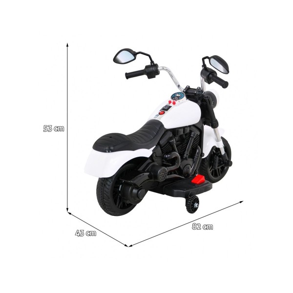 Мотоцикл на акумулятор Ramiz Chopper V-Max, білий