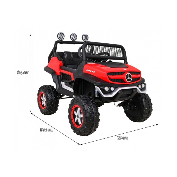 Джип на акумуляторі 4x4 Mercedes Benz Unimog Terenowy, червоний
