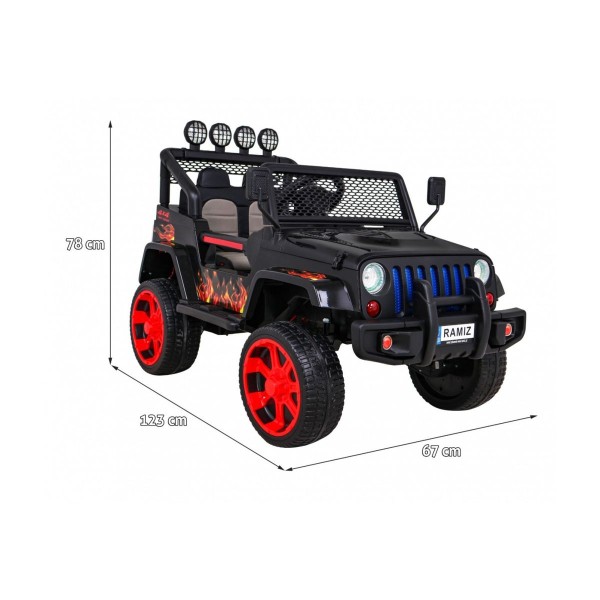 Джип на акумулятор 4x4 Ramiz Raptor Drifter, полум'яний