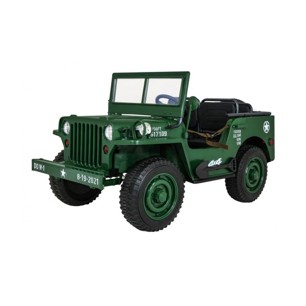 Джип на акумулятор військовий 4x4 3-місний Ramiz Retro, синій