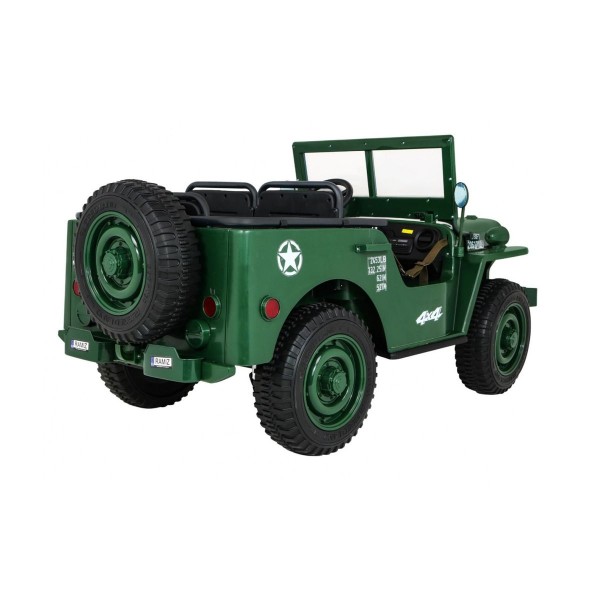 Джип на акумулятор військовий 4x4 3-місний Ramiz Retro, синій