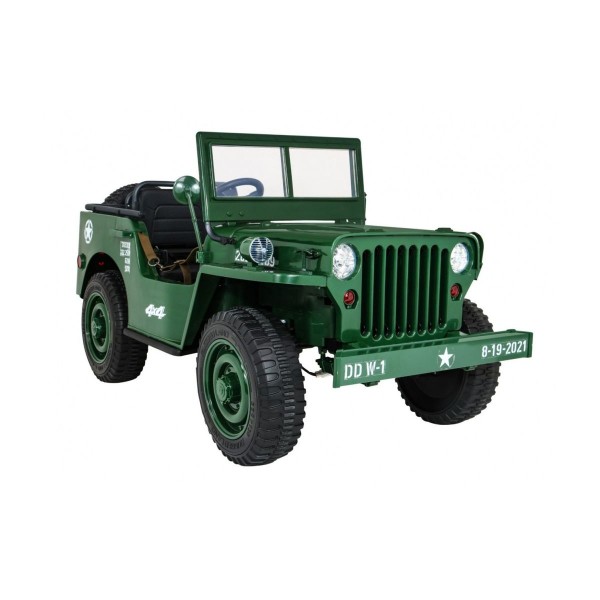 Джип на акумулятор військовий 4x4 3-місний Ramiz Retro, синій