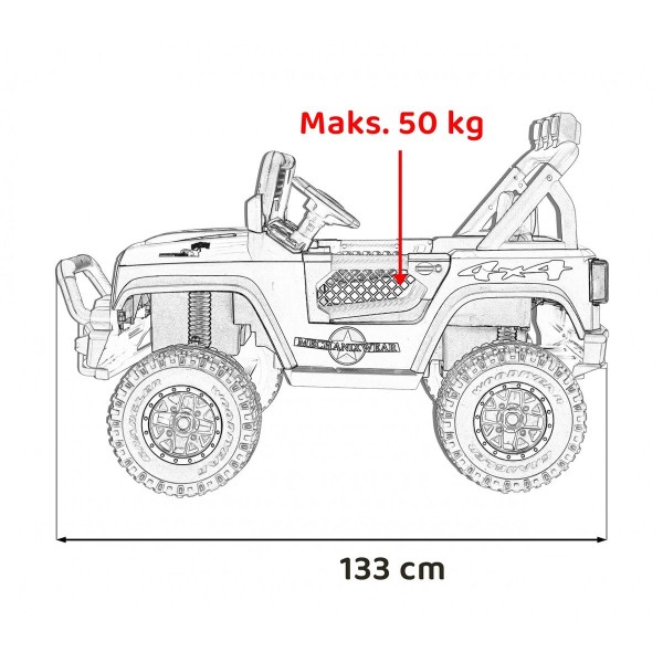 Джип на акумуляторі двомісний 4х2 Geoland Power, жовтий