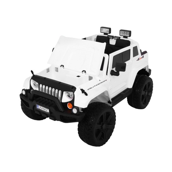 Джип на акумулятор 4x4 двомісний Ramiz Mighty Jeep, білий