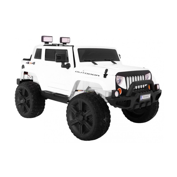 Джип на акумулятор 4x4 двомісний Ramiz Mighty Jeep, білий