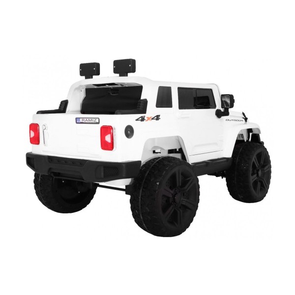 Джип на акумулятор 4x4 двомісний Ramiz Mighty Jeep, білий