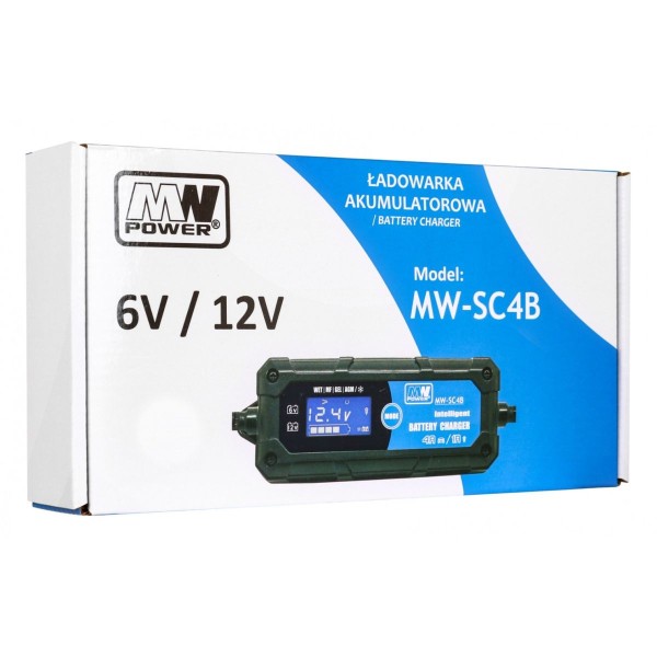 Зарядний пристрій з дисплеєм LCD 6V i 12V + 2 Tryby specjalne