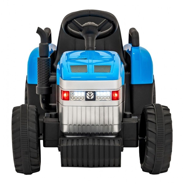 Трактор на акумуляторі з причіпом New Holland T7, блакитний