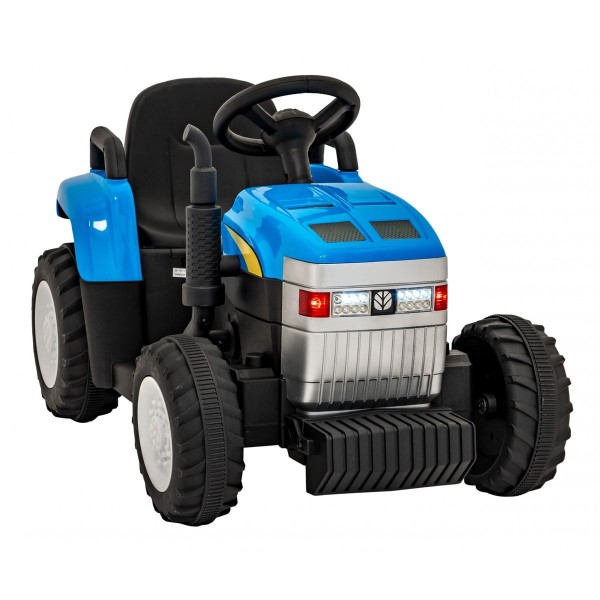 Трактор на акумуляторі з причіпом New Holland T7, блакитний
