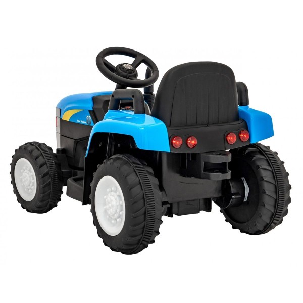 Трактор на акумуляторі з причіпом New Holland T7, блакитний