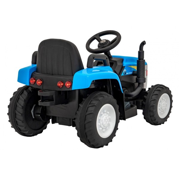 Трактор на акумуляторі з причіпом New Holland T7, блакитний