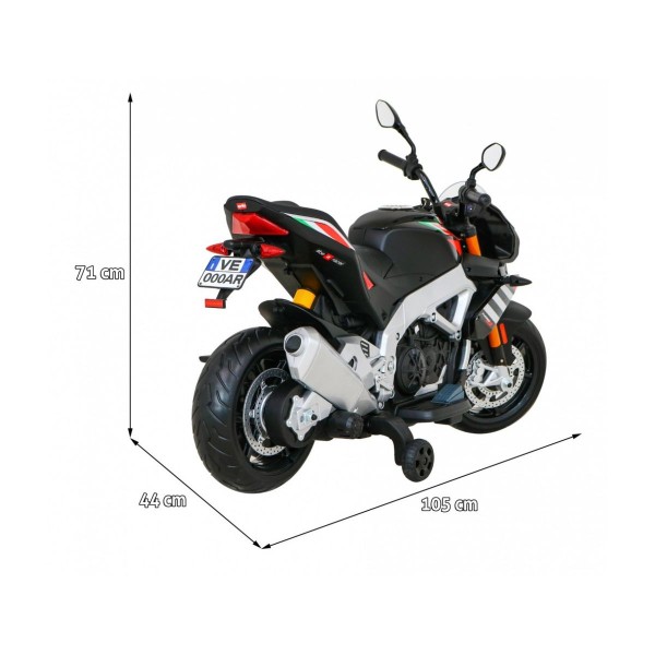 Мотоцикл на акумуляторі Aprilia Tuono V4, чорний