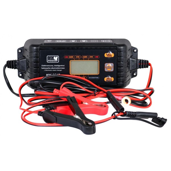 Зарядний пристрій з дисплеєм LCD 12V i 24V + 2 Tryby specjalne