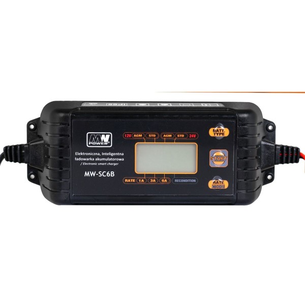Зарядний пристрій з дисплеєм LCD 12V i 24V + 2 Tryby specjalne
