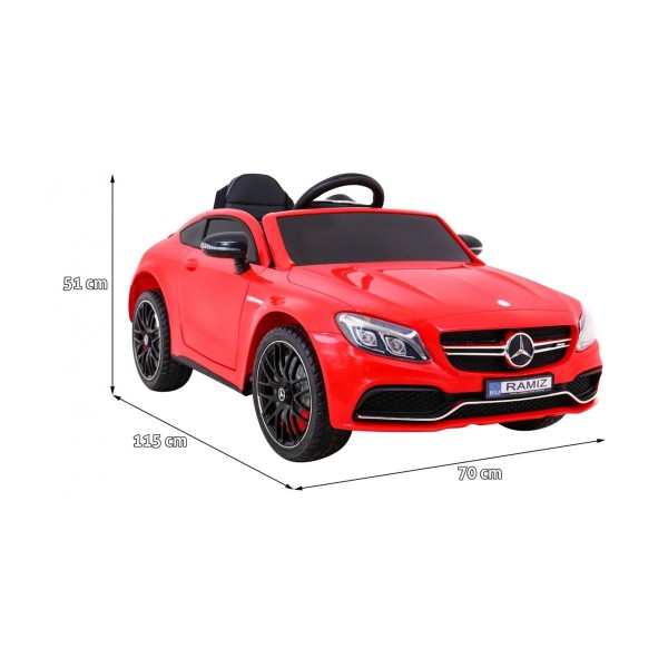 Автомобіль на акумуляторі Mercedes Benz C63 AMG, червоний