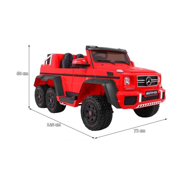 Джип на акумуляторі 6x6 шестиколісний Mercedes G63, червоний