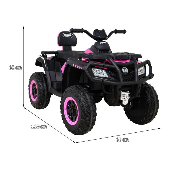 Квадроцикл 4x4 на акумулятор Quad XT-Speed, рожевий