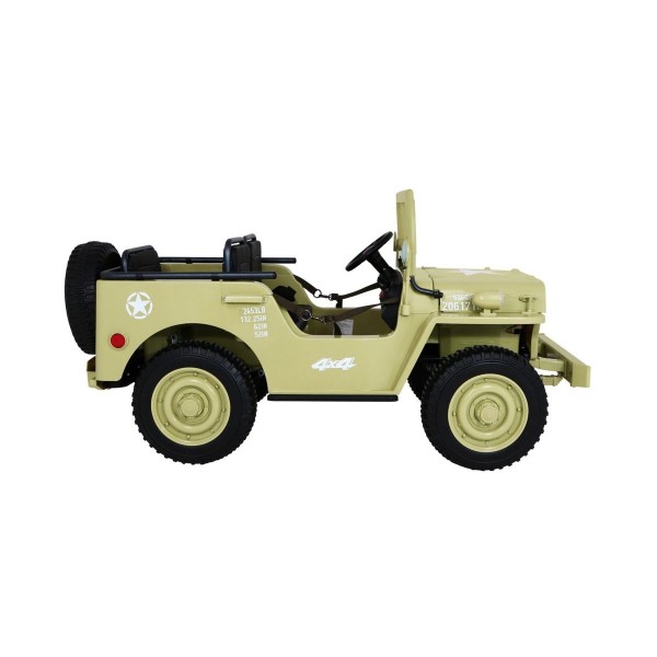 Джип на акумулятор військовий 4x4 3-місний Ramiz Retro, Matcha