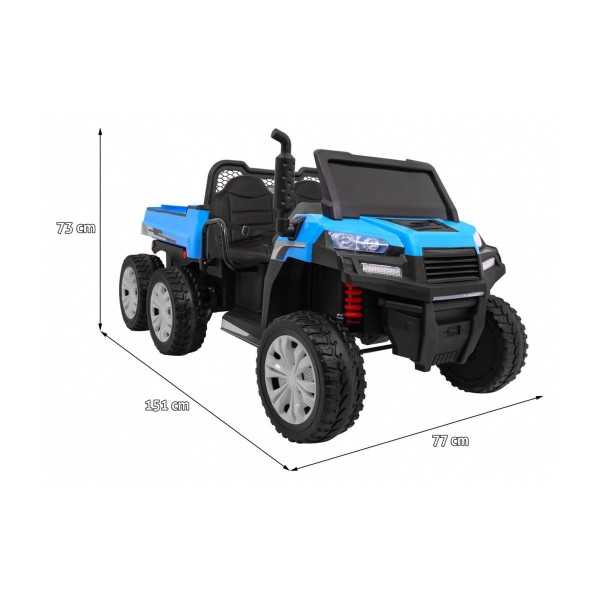 Джип на акумулятор 4x6 шестиколісний двомісний Ramiz Farmer Truck, блакитний