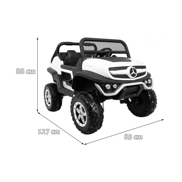 Джип на акумуляторі 4x4 Mercedes Benz Unimog, білий, двигуни 10000 обертів
