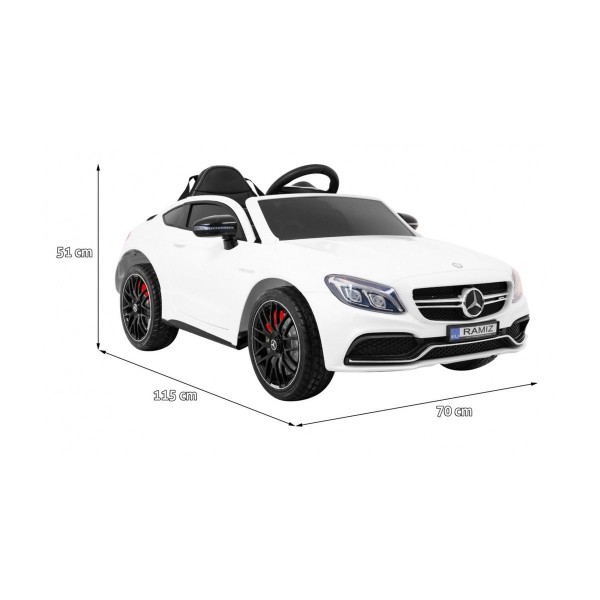 Автомобіль на акумуляторі Mercedes Benz C63 AMG, білий