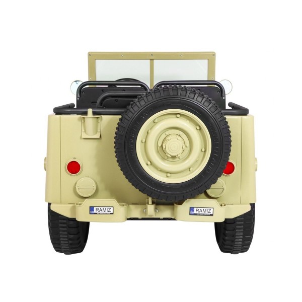 Джип на акумулятор військовий 4x4 3-місний Ramiz Retro Strong, Matcha