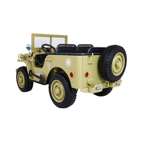 Джип на акумулятор військовий 4x4 3-місний Ramiz Retro Strong, Matcha