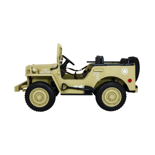 Джип на акумулятор військовий 4x4 3-місний Ramiz Retro Strong, Matcha
