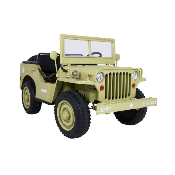 Джип на акумулятор військовий 4x4 3-місний Ramiz Retro Strong, Matcha