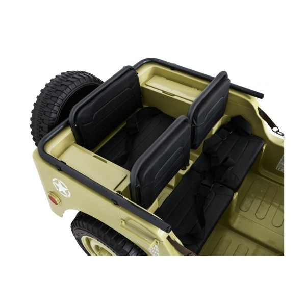 Джип на акумулятор військовий 4x4 3-місний Ramiz Retro Strong, Matcha