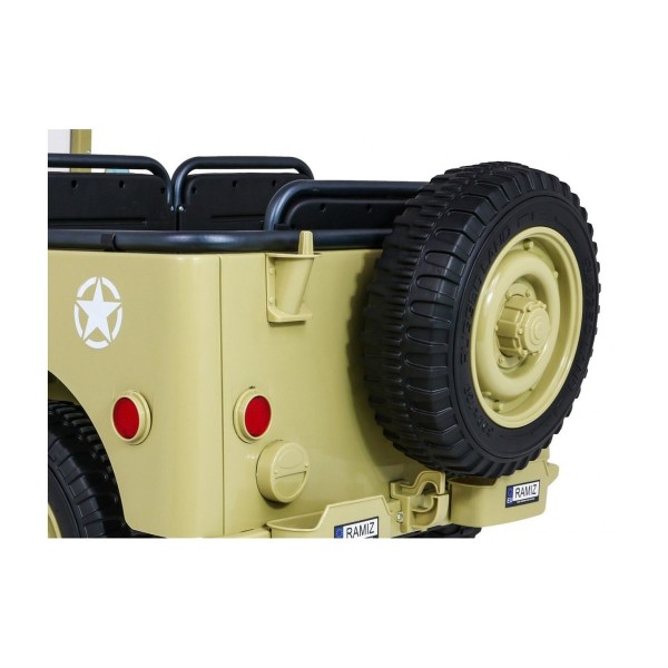 Джип на акумулятор військовий 4x4 3-місний Ramiz Retro Strong, Matcha
