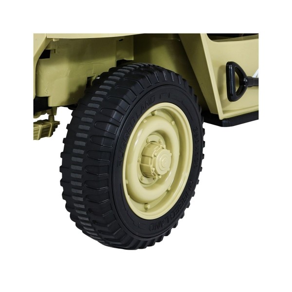 Джип на акумулятор військовий 4x4 3-місний Ramiz Retro Strong, Matcha