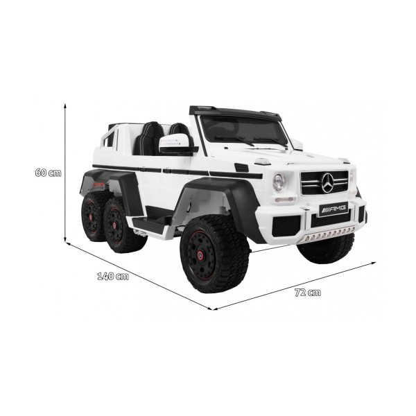 Джип на акумуляторі 6x6 шестиколісний Mercedes G63, білий