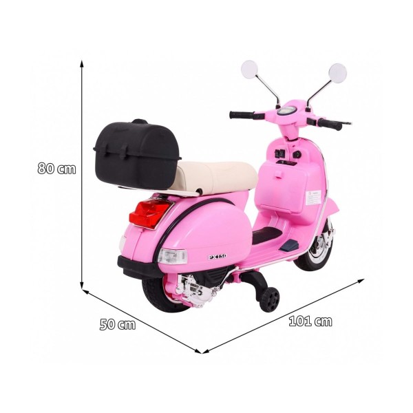Дитячий скутер на акумуляторі Skuter Vespa, рожевий