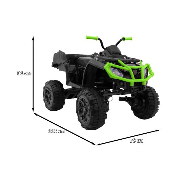 Квадроцикл на акумулятор Ramiz 4x4 XL ATV, чорно-зелений