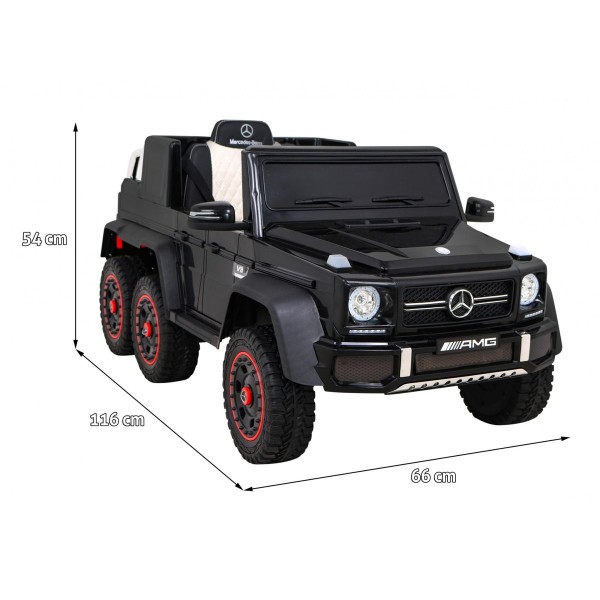 Джип на акумуляторі 4x6 шестиколісний Mercedes G63 AMG, чорний