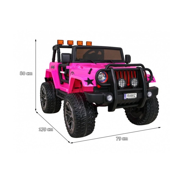 Джип на акумулятор 4x4 Ramiz Monster, рожевий