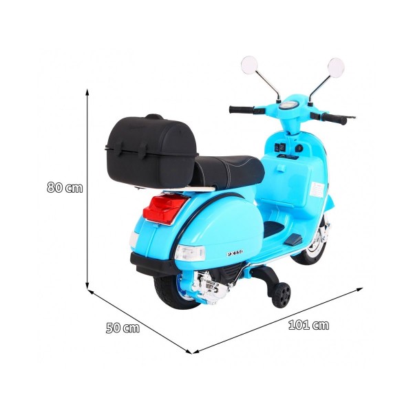 Дитячий скутер на акумуляторі Skuter Vespa, блакитний